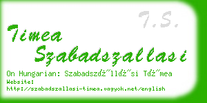 timea szabadszallasi business card